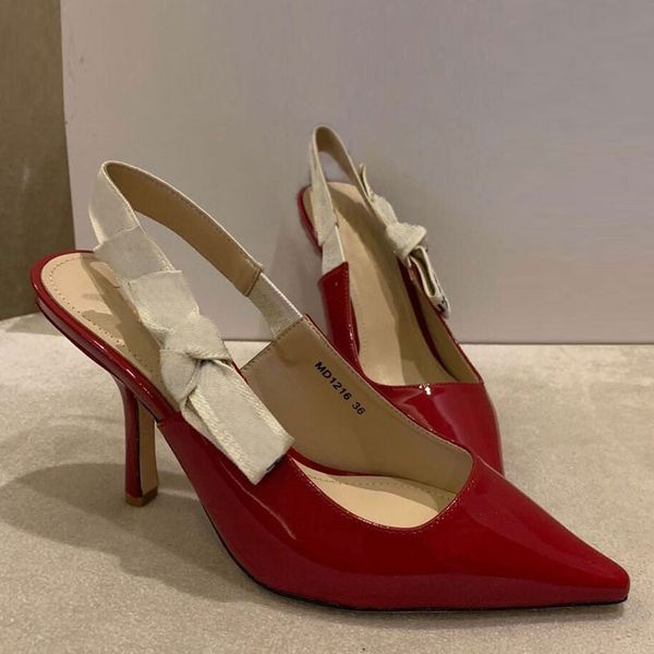 

summer sandals pointed elegant wedding shoes fashion high heels leather ribbon bow new women's shoes large wholesale dress shoes, Black