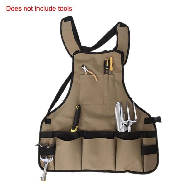 

heavy duty home garden apron with pockets adjustable neck waist straps for women man gardening carpentry lawn tools