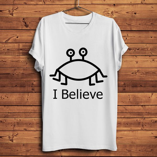 

believe flying spaghetti monsterism funny tshirt men new white casual homme cool hipster fsm t shirt gift