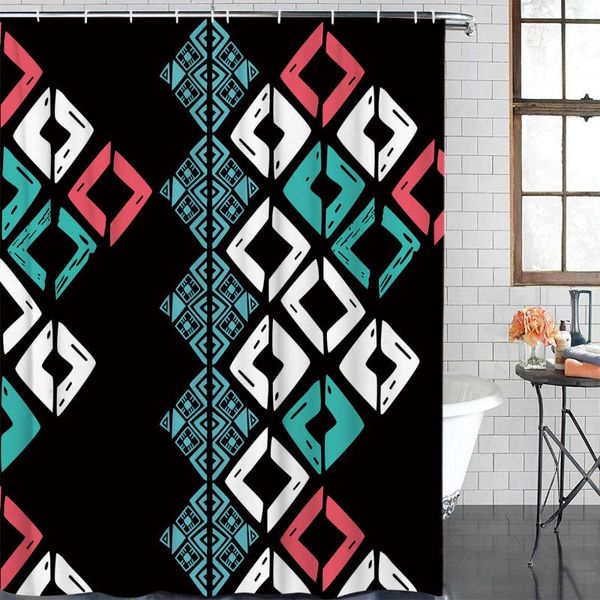 

bathroom waterproof curtain boho geometric pattern fabric shower curtain home bathroom decor shower