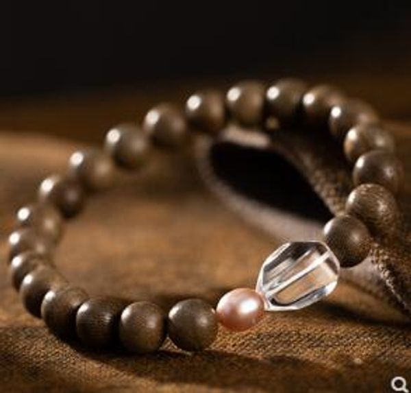 

buddhist bead bracelet crystal pearl bracelet cold wind lady female, Black