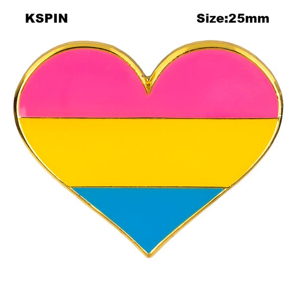 

pins, brooches pansexual pride heart shaped flag lapel pin badge brooch icons xy0624, Gray