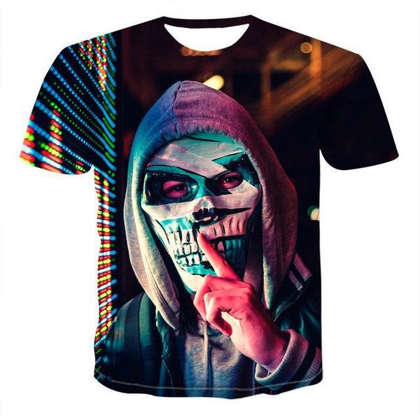 

skull skeleton punk gun vintage gothic 3d print shirts oversized harajuku hippie men clothing
