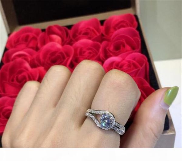 

luxury diamond wedding rings designer sparkly rings for women wedding party fashion jewelry gifts ing, Silver