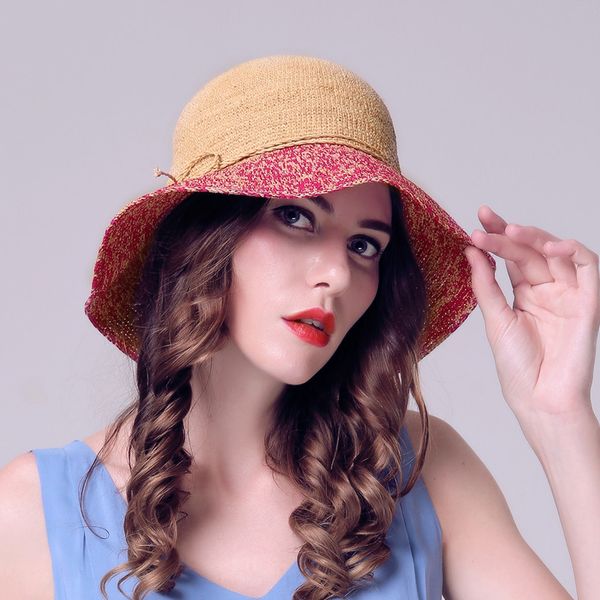 

sedancasesa 100% raffia plant straw summer sun hats for woman hat short brim casual hat summer beach caps girls cap, Blue;gray