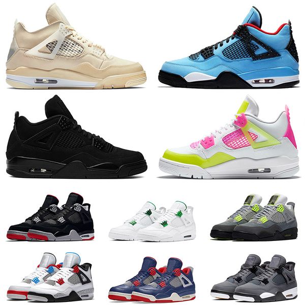 

selling 4 sail mens basketball shoes travis scotts black cat 4s jumpman lemon venom neon what the mens women og sneakers