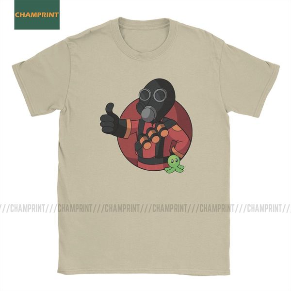 

unique red pyro team fortress t-shirts for men cotton t shirts tf2 engineer game soldier short sleeve tee shirt summer