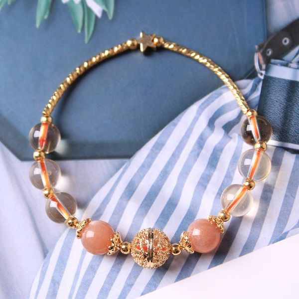 

di kai k1 popular diy bracelets natural crystal douyin fashion creative simple bracelet for a girlfriend ornament, Golden;silver