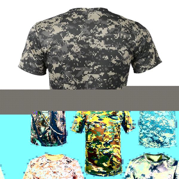 

новый открытый охота камуфляж футболки мужчин дышащий combat t shirt dry sport camo camp тис-cp green xxl, Gray;blue