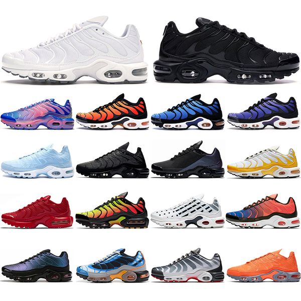

frequency pack tn plus running shoes men women triple black white fade blue pink hero throwback future sports sneakers trainers