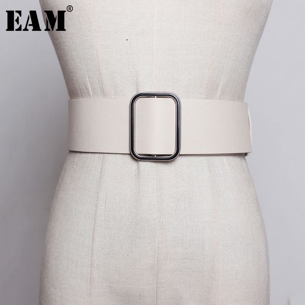 

eam] black long waistband square buckle pu leather wide belt personality women new fashion tide all-match spring 2020 1u248, Black;brown