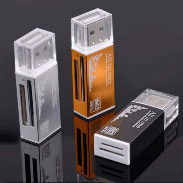 

cgjxs4 -in -1 aluminum shell metal card reader usb2 .0 all -in -one high -speed universal sd tf card reader mmc card readers