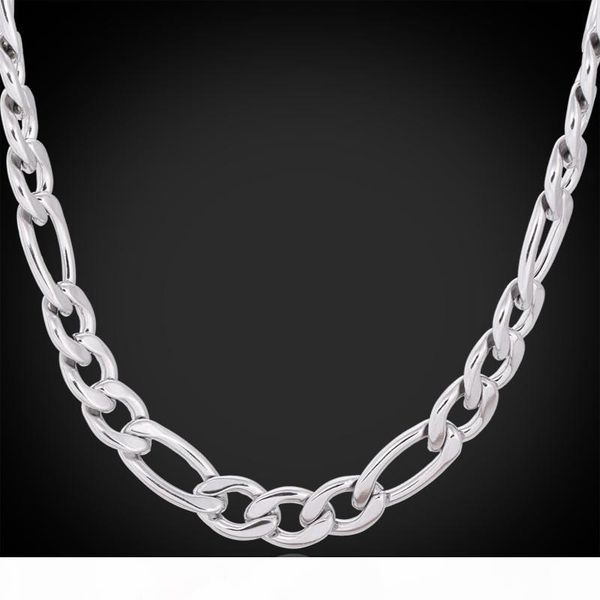 

chunky figaro chains necklace 316l stainless steel jewelry for men quality cool jewellery never fade 9mm 22inch yls201n, Silver