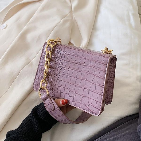 

crocodile pattern pu leather crossbody bags for women 2020 chain female shoulder handbags mini purses travel cross body bag