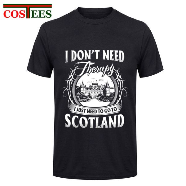 

funny short sleeve 100 % cotton i don't need therapy i just need to go to scotland men t shirt man t shirts sales man tees