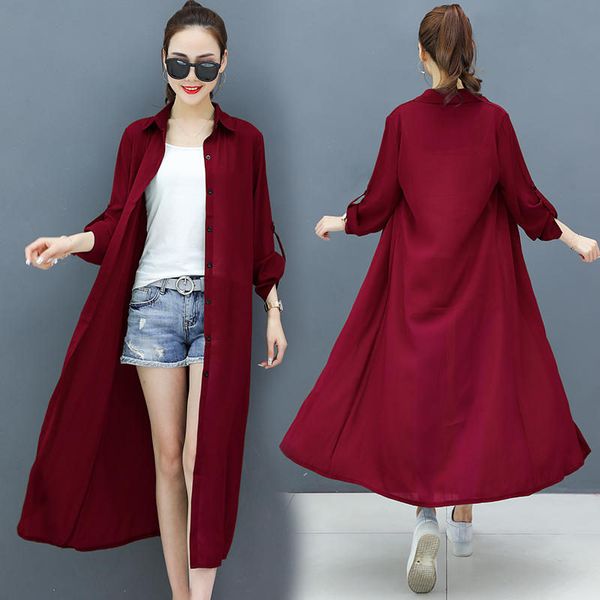 

long jacket women clothes causal solid coat cardigan female loose basic jackets coat beach ladies outerwear m-3xl q2526, Black;brown