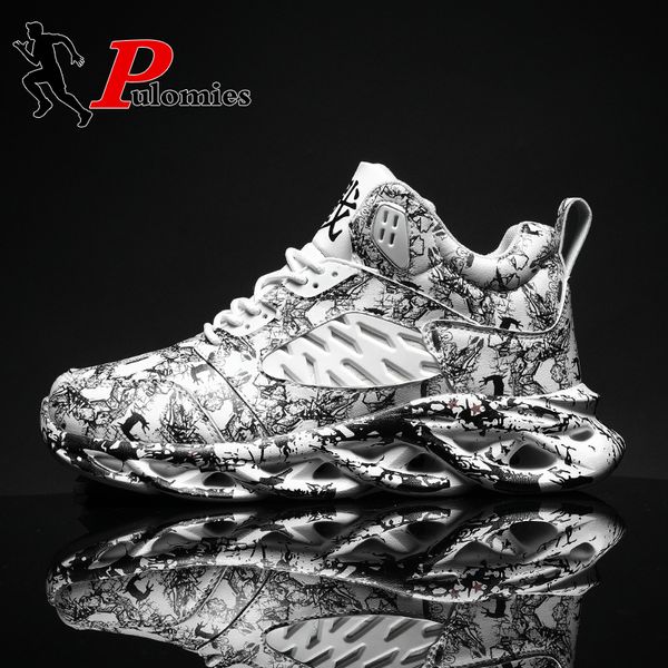 

pulomiesmensneakersmencasualshoesspringsneakersplatformsneakersmensportshoesrunningshoesbasketballshoessize48, Black