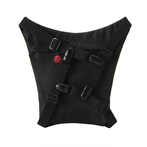 

cycling vest outdoor warning light safety jacket signal reflective bicycle gear j6pf, Black