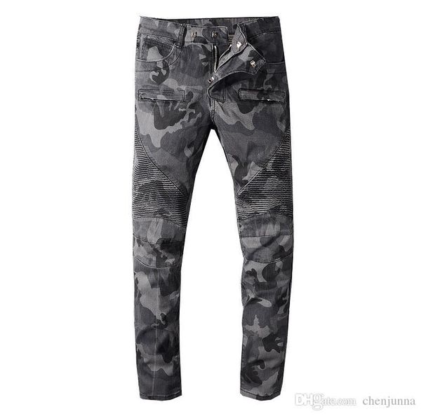 

2020ss mens jeans slim fit ripped jeans men hi-street mens distressed denim joggers knee holes washed destroyed men the elastic jeans bem, Blue