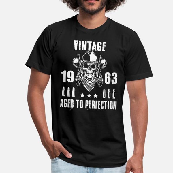 

vintage 1963 aged to perfection t shirt men customized tee shirt euro size s-3xl outfit famous funny spring trend shirt, White;black