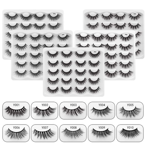 

10 pair 3d thick curly mink eyelashes natural lashes extension false eyelashes makeup beauty tools 11 styles
