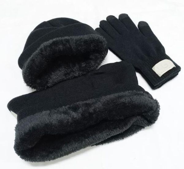 

men gloves hats scarves gloves sets fashion sets designer scarf beanie weather accessories cashmere gift new for cold women's uelfs, White;black