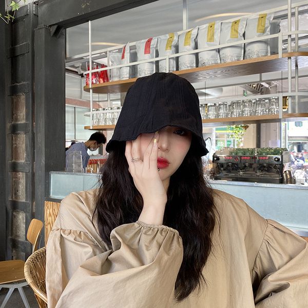 

new summer fisherman hat woman 2020 retro pure a variety of color panama girl sweet heart outdoor sun shade bucket hat basin, Blue;gray