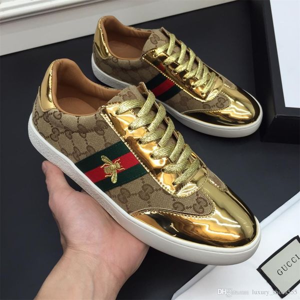

2020 latest golden leather casual shoes men's casual shoes fashion trend comfortable shoe size 38-44 type 39745400579b