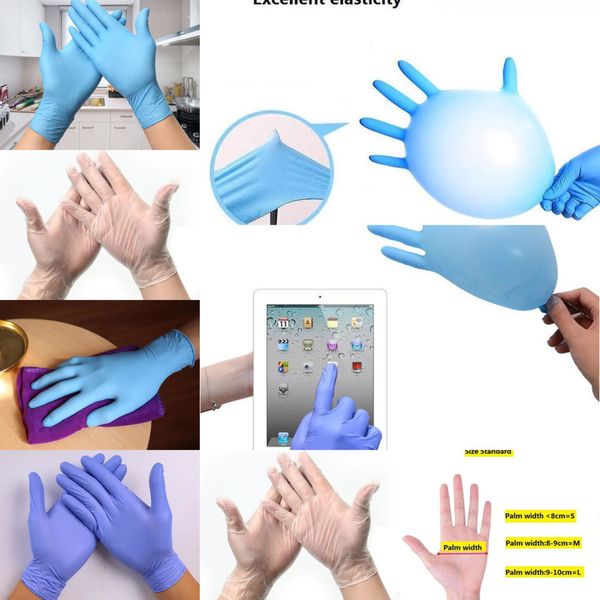 

stock nitrile latex disposable gloves size anti-slip acid-fast gloves catering protection 2tmw1