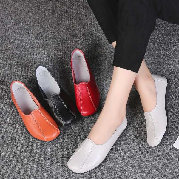 

aardimi women flats shoes genuine leather shoes woman moccasins spring slip on ladies casual female loafers sneakers, Black