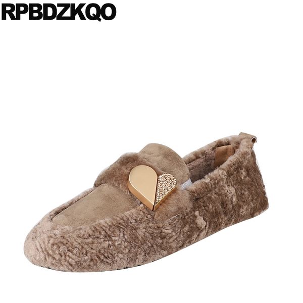 

winter round toe fur women casual slip on loafers ladies designer shoes china latest comfortable chinese flats rubber sole 2020, Black