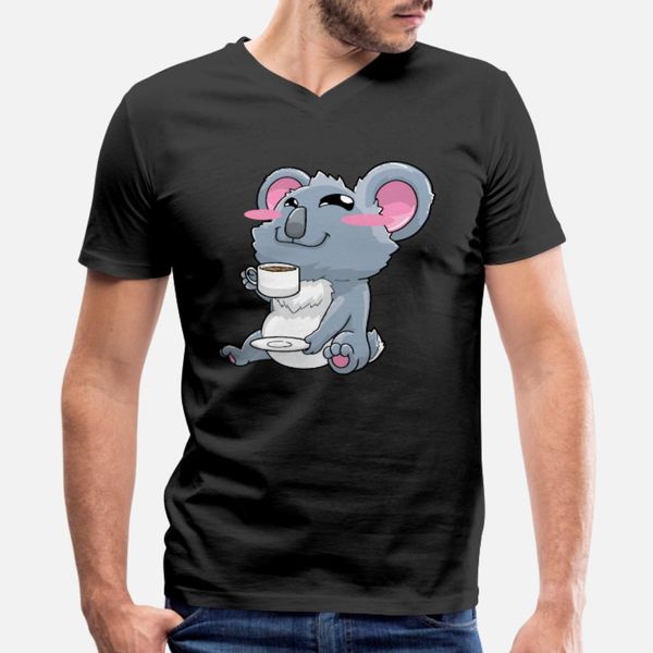 

koala coffee kawaii t shirt men personalized cotton crew neck fit new style summer style standard shirt