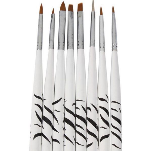 

wholesale manicure painting tool set crystal carved ptherapy nail pull chien brush pen zebra wholesale, Silver
