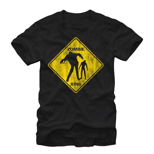 

2019 fashion 100% cotton t shirt zombie crossing mens graphic t shirt tee shirt