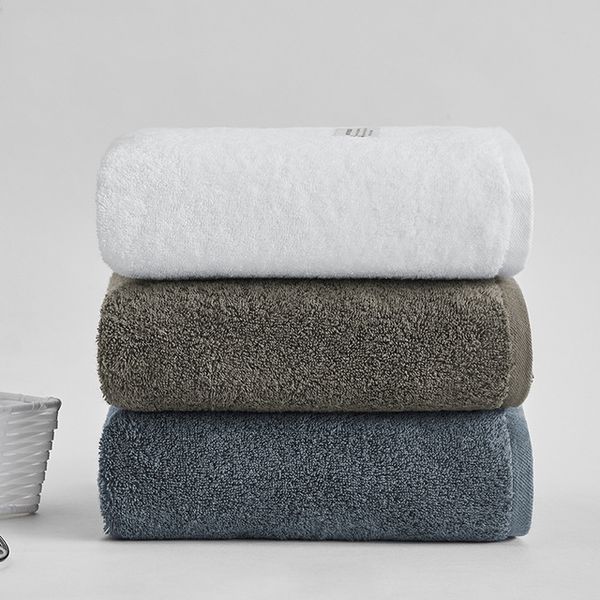 

100% cotton towel 70x140cm 400g plain color new bath towels cotton absorbent bath towels plus combed, Black;gray