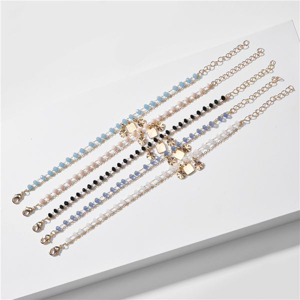 

charm bracelets fashion facet crystal beads chain bracelet bangle charms, Golden;silver