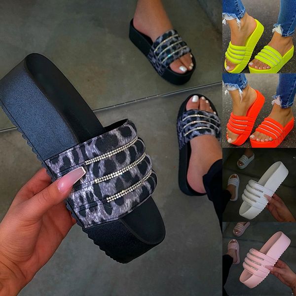 

women's flat sandals slipper flats sandal open toe summer shoe women party beach female footwear thickened slippers, Black