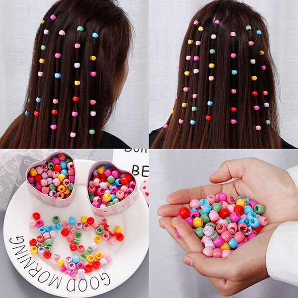 

2020 new korea lovely beads hairpin for girls candy colors plastic mini hair clips barrette headwear hair accessories, Silver