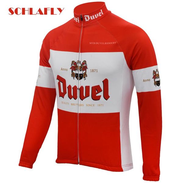 

duvel mevn пива красного на велосипеде jersery длинного рукав ретро велосипед зима руно шерсти нет руна велосипеда одежды schlafly осени, Black;red