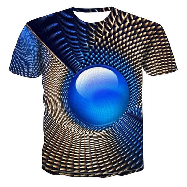 

three-dimensional graphic lattice 3d summer 3d print shirts harajuku harajuku horror men clothing