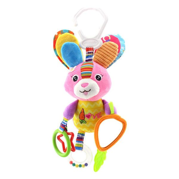 

colorful happy monkey baby bed bell 0-12 months bb infant plush toy hanging cartoon animal rabbit bee kid early education