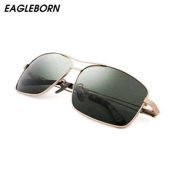 

eagleborn brand memory titanium metal sunglasses polarized men women fashion retro vintage driving mirrored eyewear, White;black