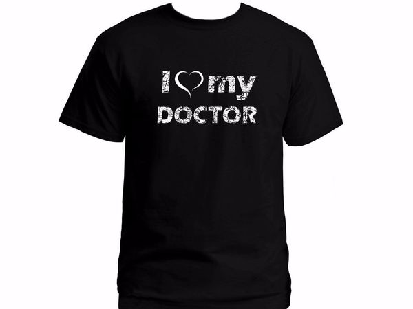 

i love my doctor distressed look medic gifts black 100% cotton t-shirt