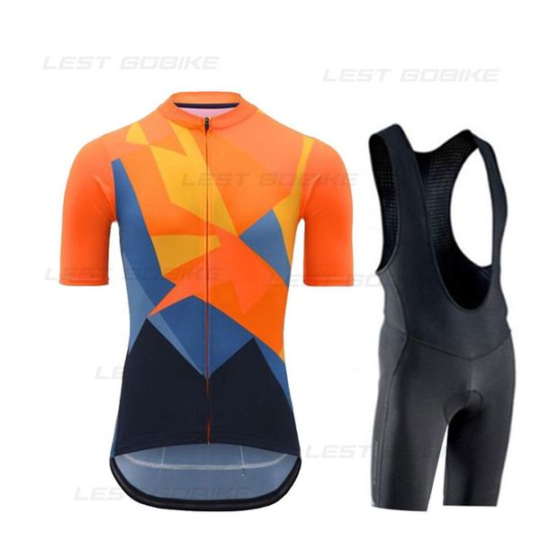 

men summer cycling jersey sets triathlon clothing bib shorts quick dry bicycle uniform anti-uv bike clothes suits ropa ciclismo, Black;blue