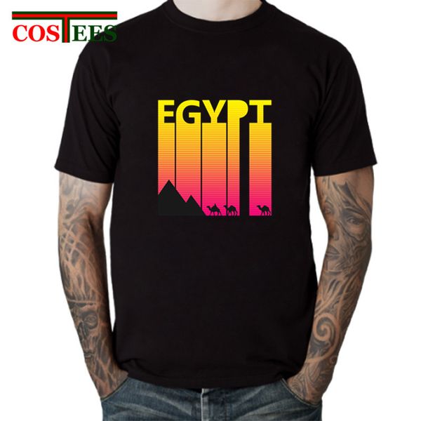 

retro 1980s egypt souvenir gift t shirt men egyptian travel commemorative shirt brand clothing desert pyramid camel teeshirt