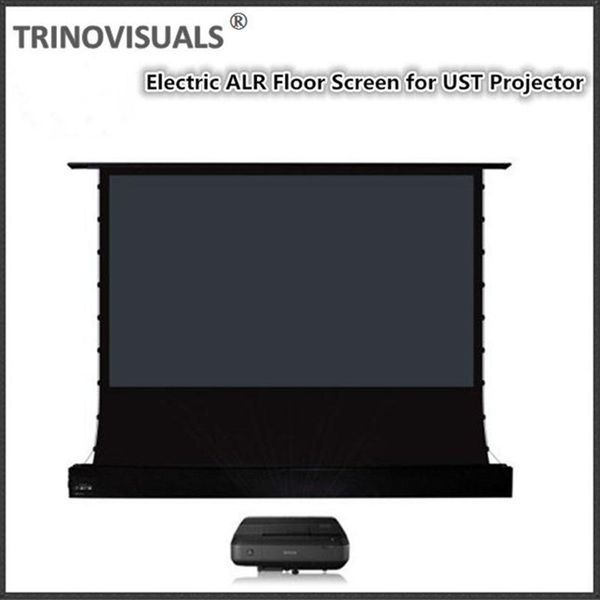

vividstorm 4:3 floor rising projection screen with ultra-short throw ambient light rejecting material