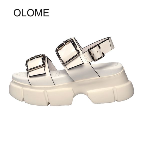 

shoes women thick bottom sandals female fashion leisuer footware real leather ladies casual chaussures platform zapatos de mujer, Black