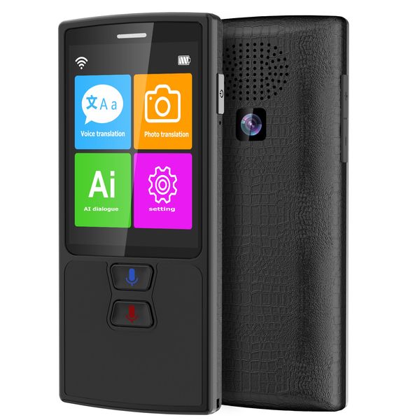 

76 languages smart voice p translator english japanese korean french russian spanish translation travel translator black