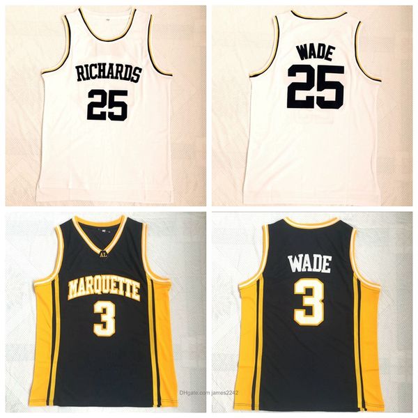 Ричардс 25 Дуэйн 3 Wade High School Jerseys Men All Ed Basketball Jersey Dreshats Sports Form