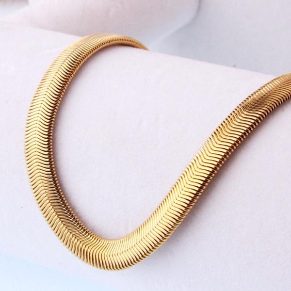 

chains tisnium wholesale 316l stainless steel 6mm flat snake chain necklace fashion jewelry for men and women gift choker link, Silver